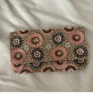 Sequin beaded clutch